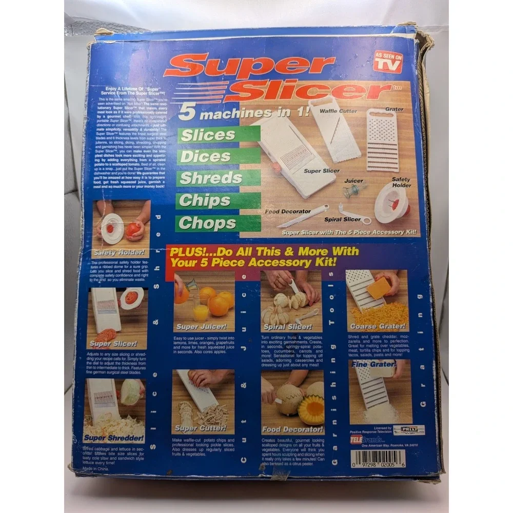 As Seen On TV Super Slicer 7pc Manual Multifunction Slicer Set Fruit Veg 97298